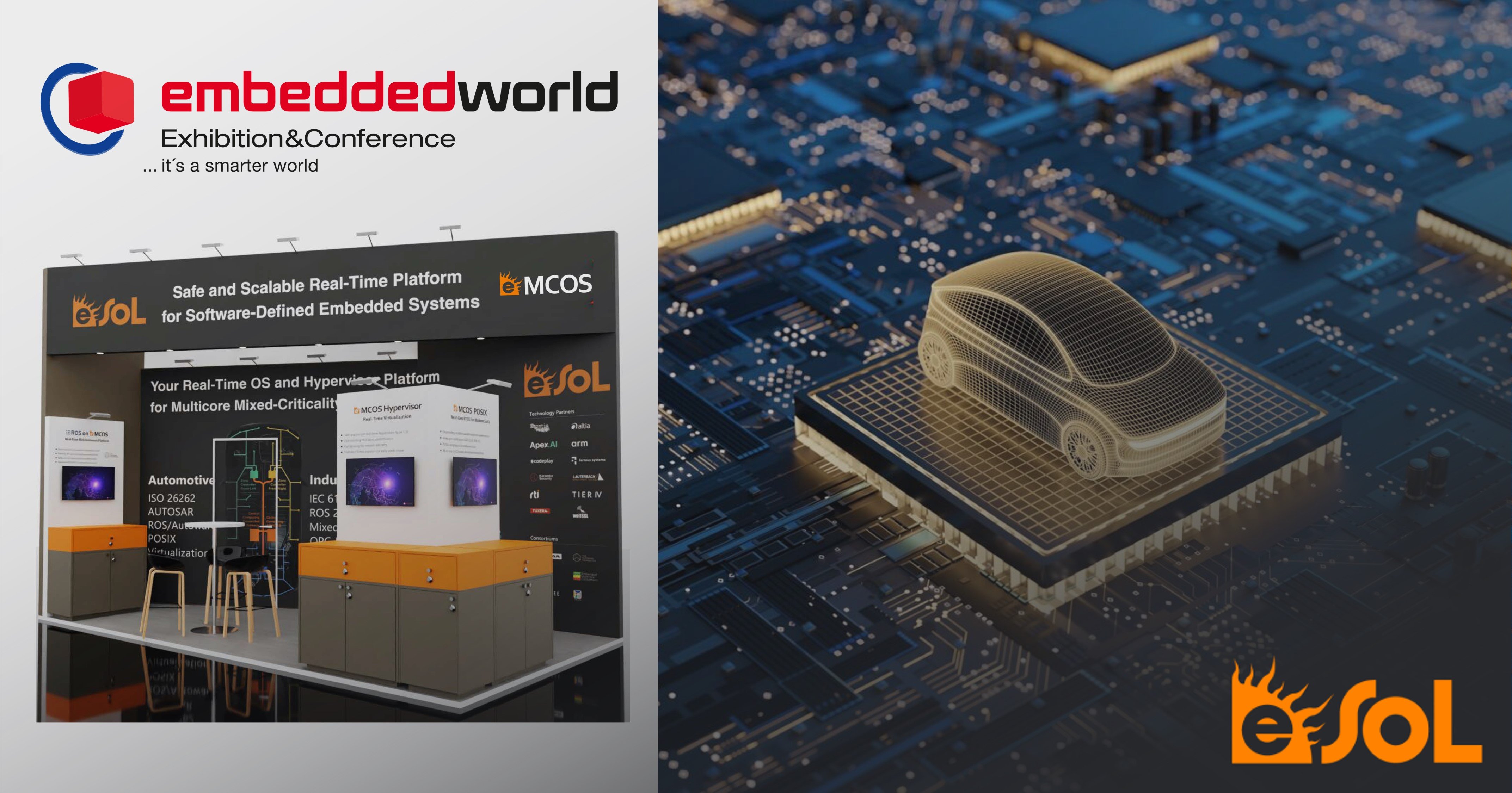 Embedded World 2024で初公開：NXP社の車載ネットワーキング開発プラットフォーム「GoldBox」上で、eMCOS®を動作させるデモを実演